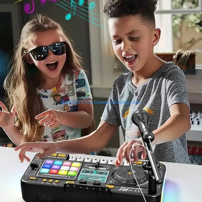 Childrens Educational DJ Mixing Station Interactives Soundboards Toy With Voice Recording And Beating Creation