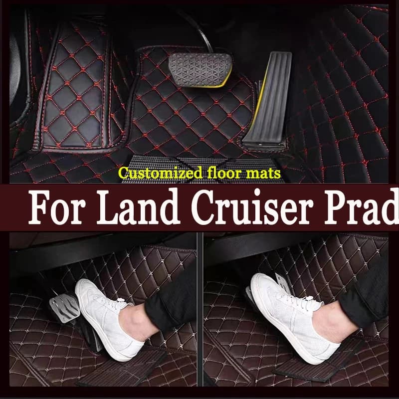 Tappetini per auto in pelle su misura per Toyota Land Cruiser Prado 120 2003 2004 2005 2006 2008 Tappeti Tappeti Rilievi del piede Accessori