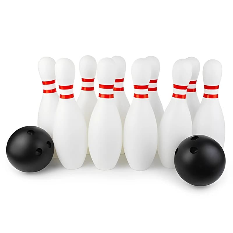 Set da bowling bianco Palla e spille in plastica Giochi da bowling Sport all'aria aperta Gutterball Divertente set da bowling Palla per esercizi indoor TMZ
