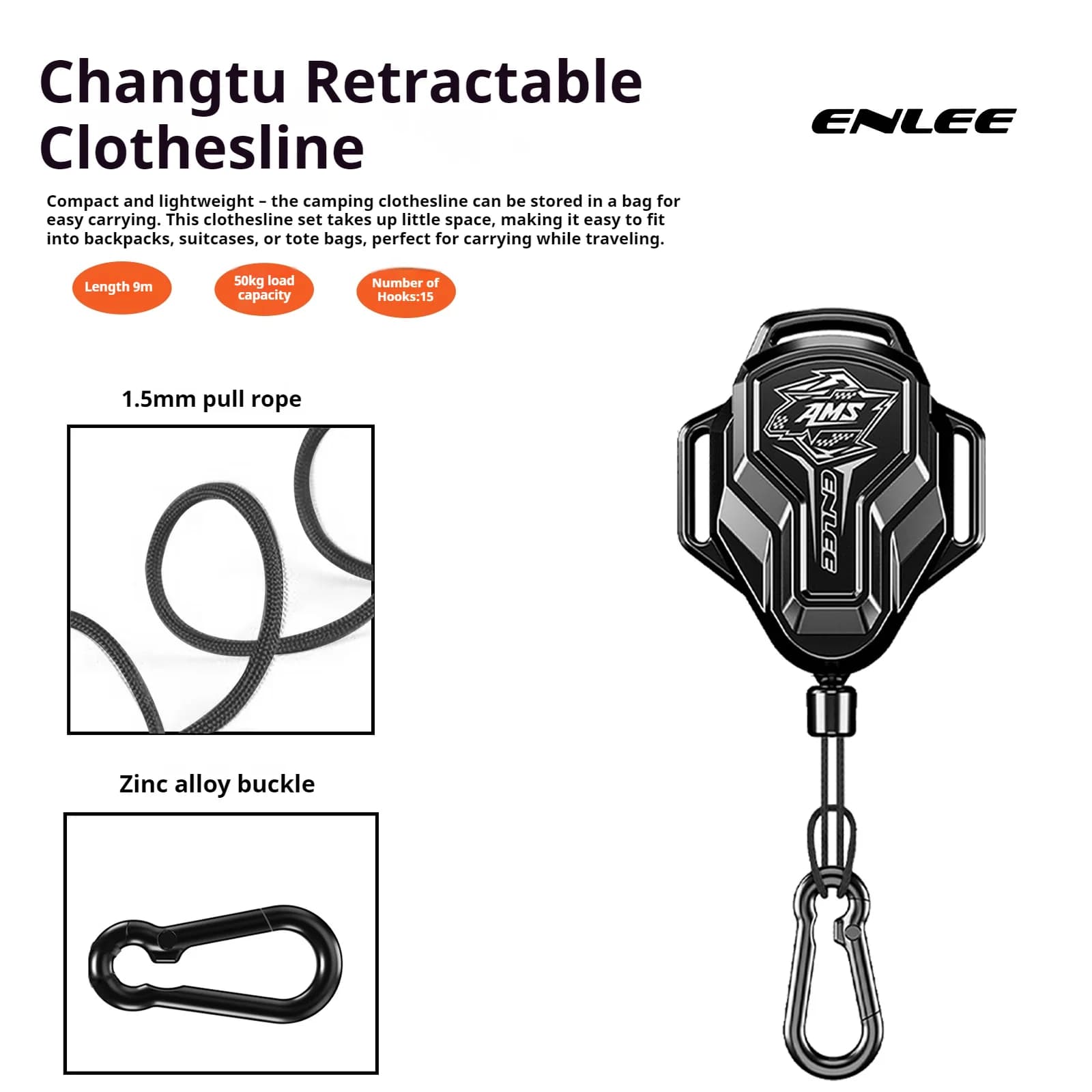 ENLEE Outdoor Cycling Trailer Corda Bicycle Tow Bicycle Tow Adapter Retractable tow for road bike and mountain bike