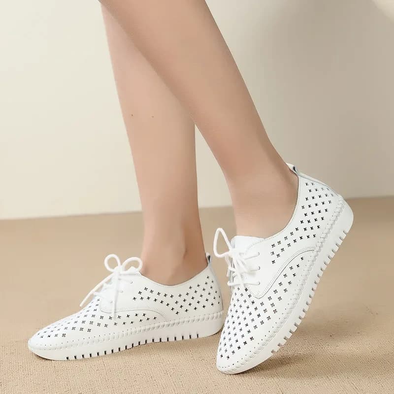 2021 Sneaker estiva da donna scarpe con plateau sandali piatti da passeggio femminili in vera pelle per donna scarpe da vacanza confortevoli e traspiranti