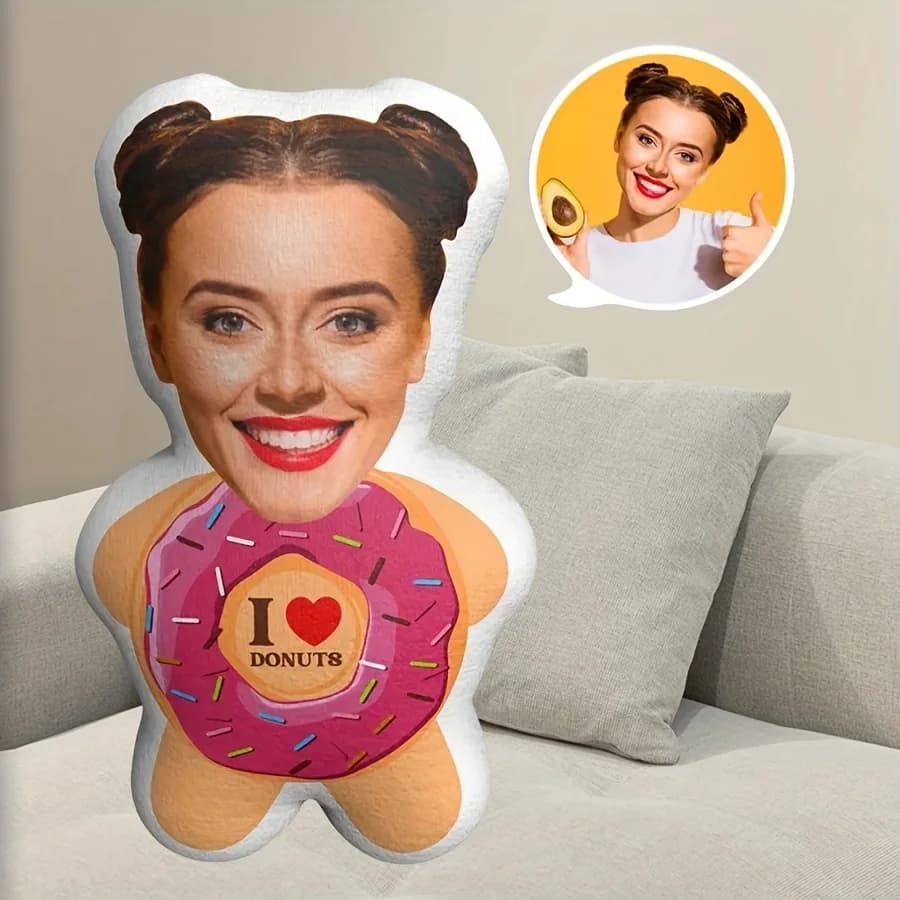 Bambola Personalizzata a Forma di Ciambella, Regalo Divertente per San Valentino, Cuscino Carino per Fidanzata