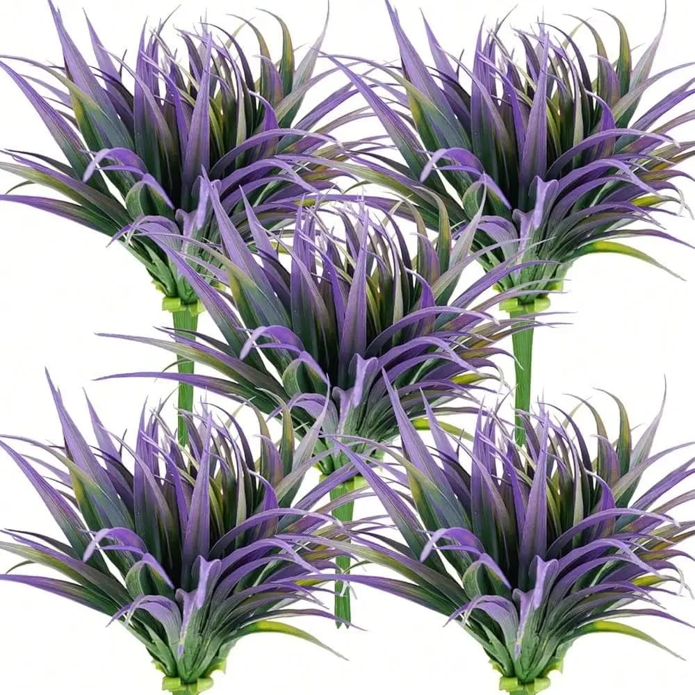 Erba Artificiale, Piante Finte da Esterno 44 cm, Resistenti ai Raggi UV, Steli di Finta Erba per Finestre di Casa, Giardino, Ufficio