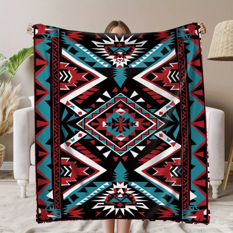 Morbida e calda coperta in flanella di ispirazione azteca: perfetta per i piselli, campeggio, viaggi e decorazioni per la casa | Regalo ideale per gli amici