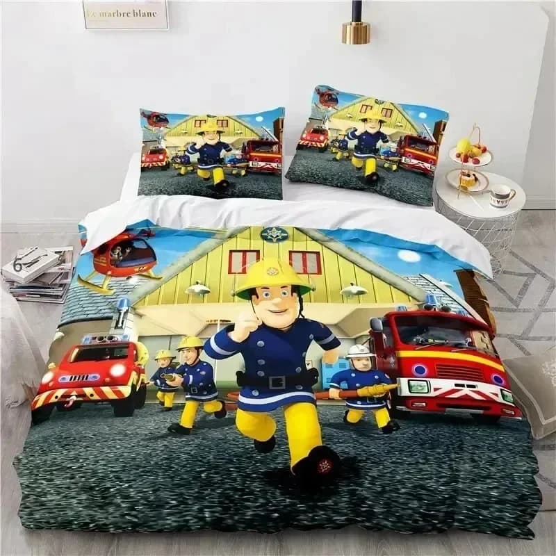 3D Printed Bedlinen Set Cartoon Fireman Sam Toys Single Bedlinen Set Double Queen King Cal King Size