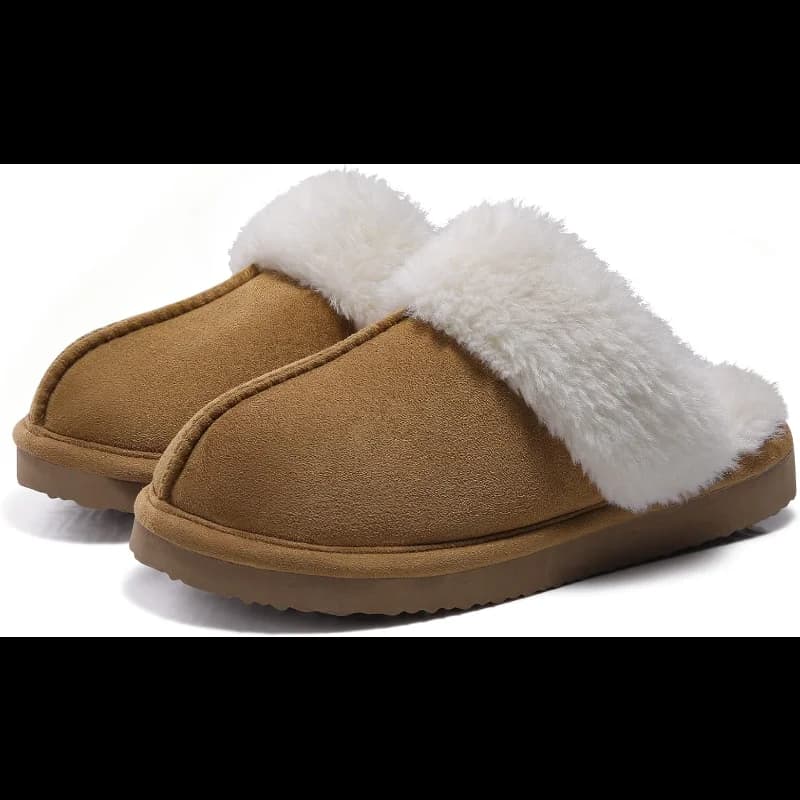 Pantofole da donna in memory foam pelose, soffici scarpe da casa invernali per interni ed esterni