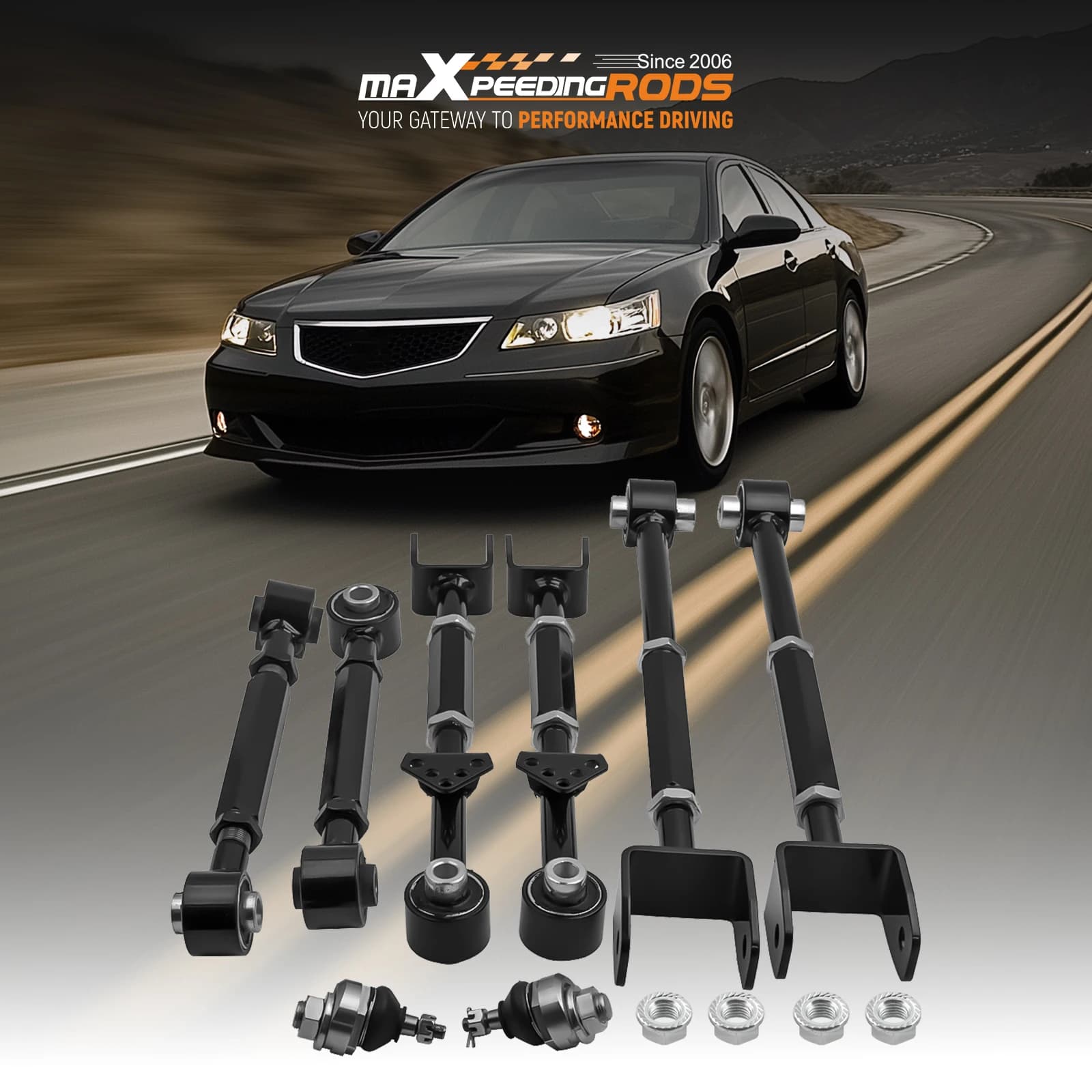 Kit braccio camber posteriore regolabile da 6 pezzi + giunti sferici anteriori per Acura TL 2009-2013