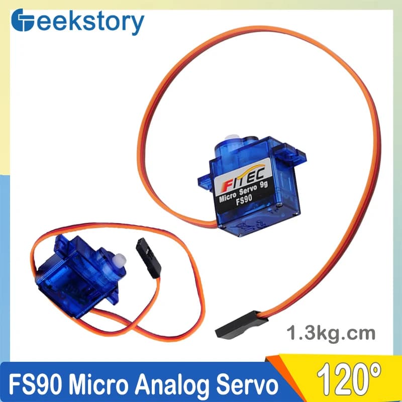 1PCS/2PCS FS90 1.3kg.cm 9g Micro Servomotore Analogico 120 Gradi Funzione di Alimentazione Parti Servi per RC Elicottero Auto Modello di Robot