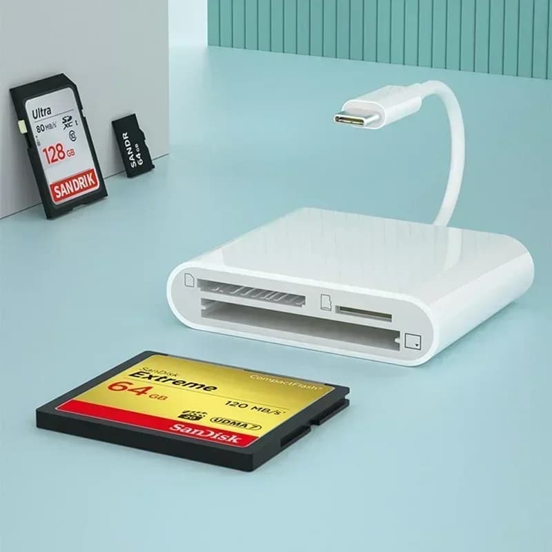 Adattatore 3 in 1 di tipo C Adattatore per scheda USB C Scrittore OTG Lettore di schede di memoria Compact Flash TF CF SD per MacBook
