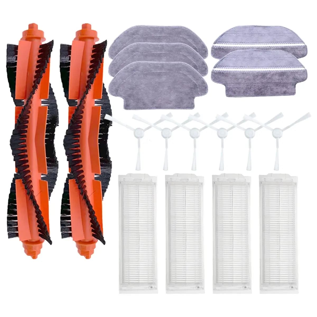 【TODAY-BUY】~@ 17PCS Replacement Parts for MGTEC Twinboth S9 Robot Vacuum Cleaner Spare Filter Main Side Brush Mop Rag Cloth