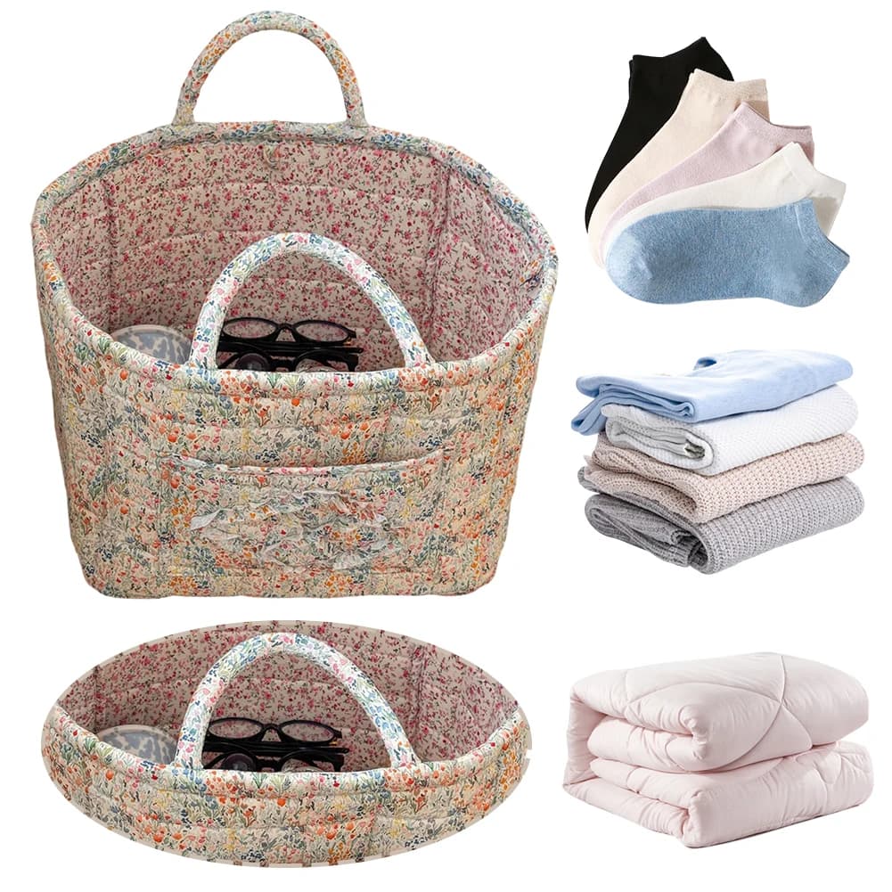 Organizing bag for Debris in Fabric with Hands Easy to Transport, Container for Various Items for Shelves, Wardrobes, Laundry, Home and Office