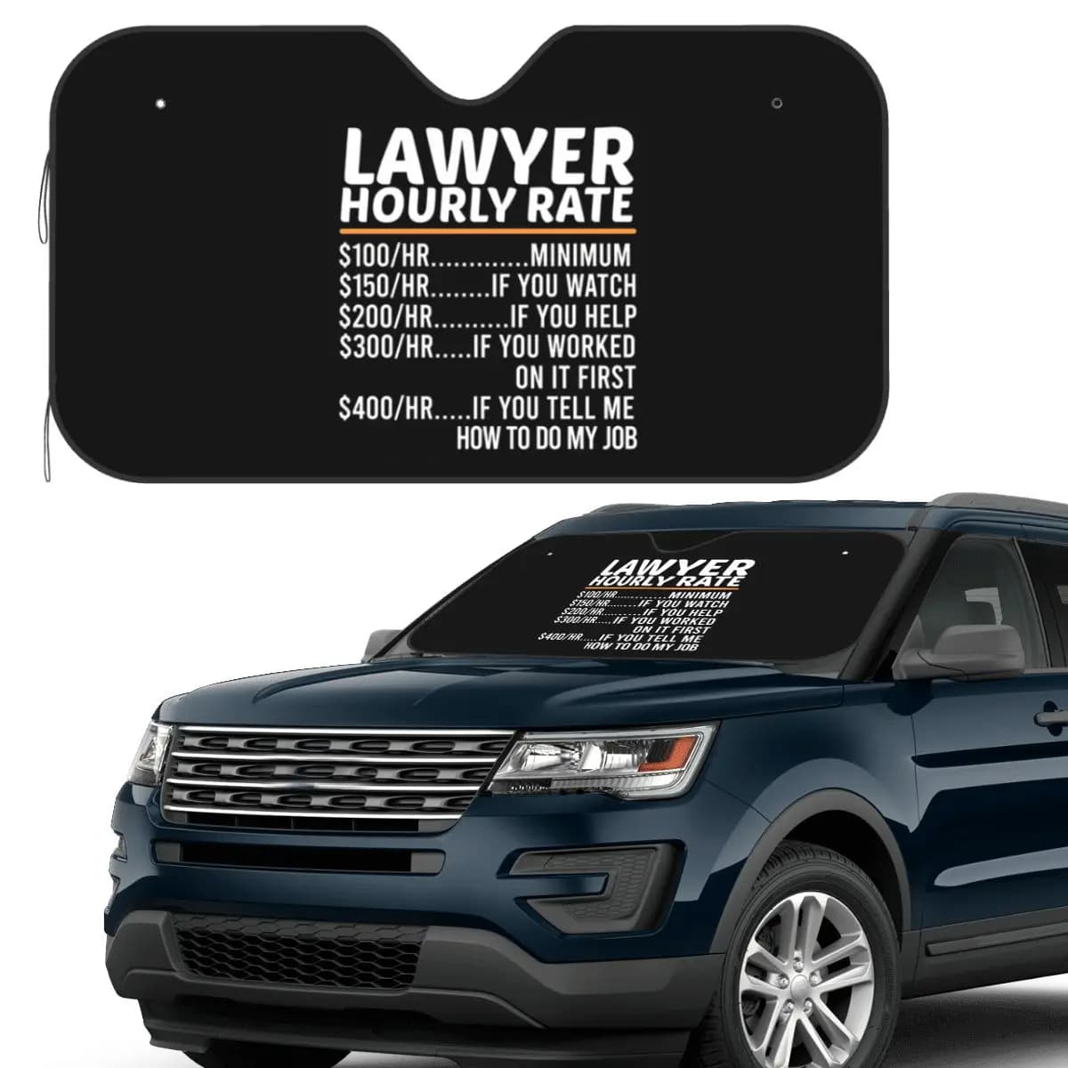 Divertente avvocato Tasso orario Parasole Parabrezza Auto Parabrezza anteriore Finestra Parasole Accessori Coperture
