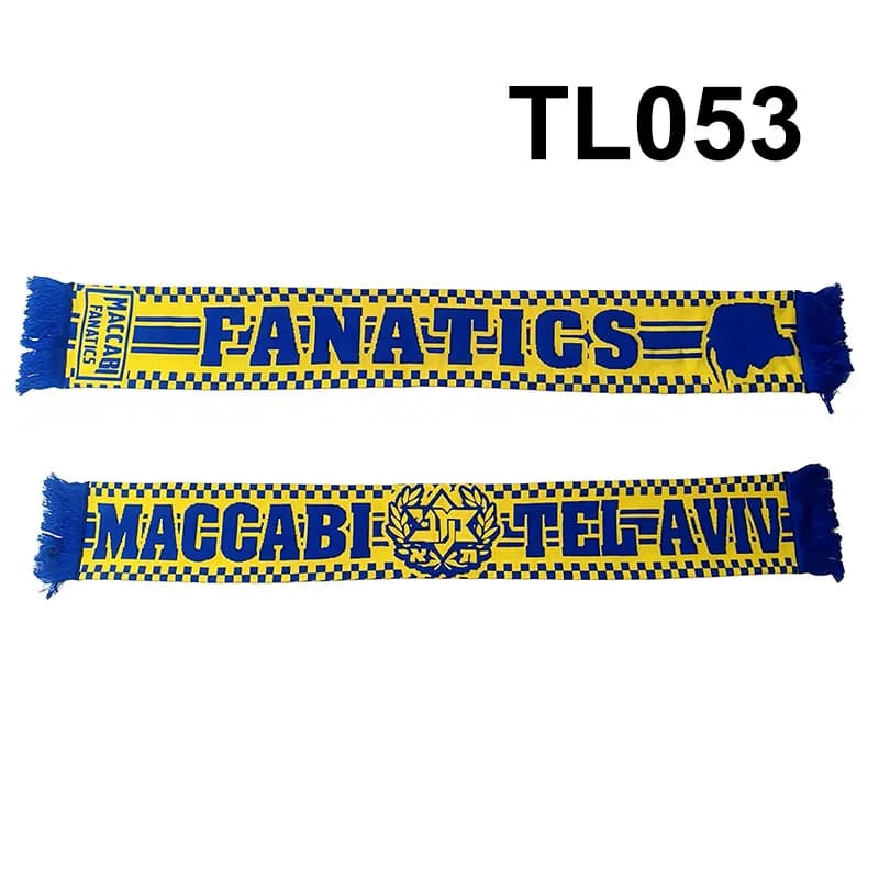 135*20 cm Size MTAFC Maccabi Fanatics Tel Aviv Scarf for Fans Double-faced Knitted TL053