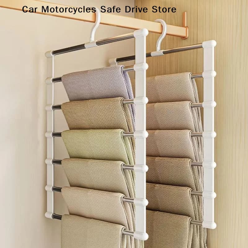 【M】7-Tier/5-Tier Pants Storage Rack Trouser Hanger For Home Clothing Organization Non-Slip Wardrobe Storage Clothes Rack