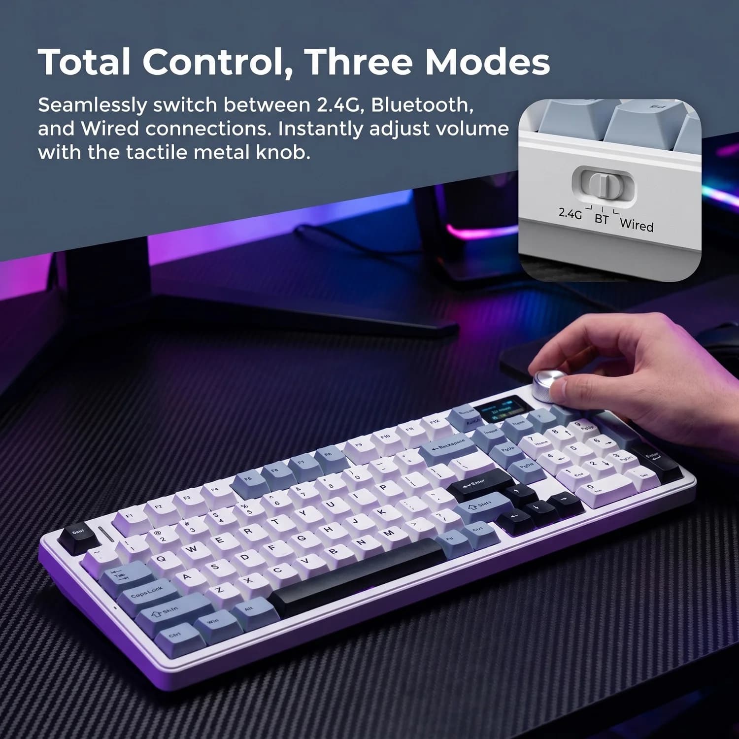 Nuova Tastiera Meccanica da Gaming AULA F99 Max Gasket | Wireless Tri-Mode (BT/2.4G/Cablato) | Tasti completamente sostituibili a caldo