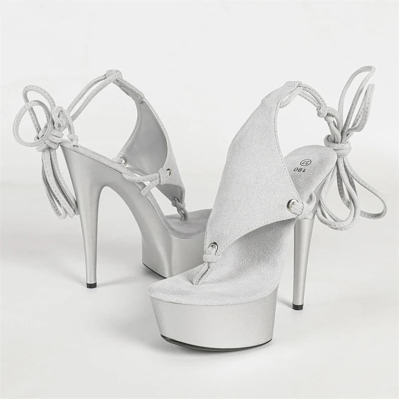 Eilyken Fashion Summer Clip Toe Ankle Lace-up Women Sandals Sexy Super Stiletto High Heels Banquet Party Shoes