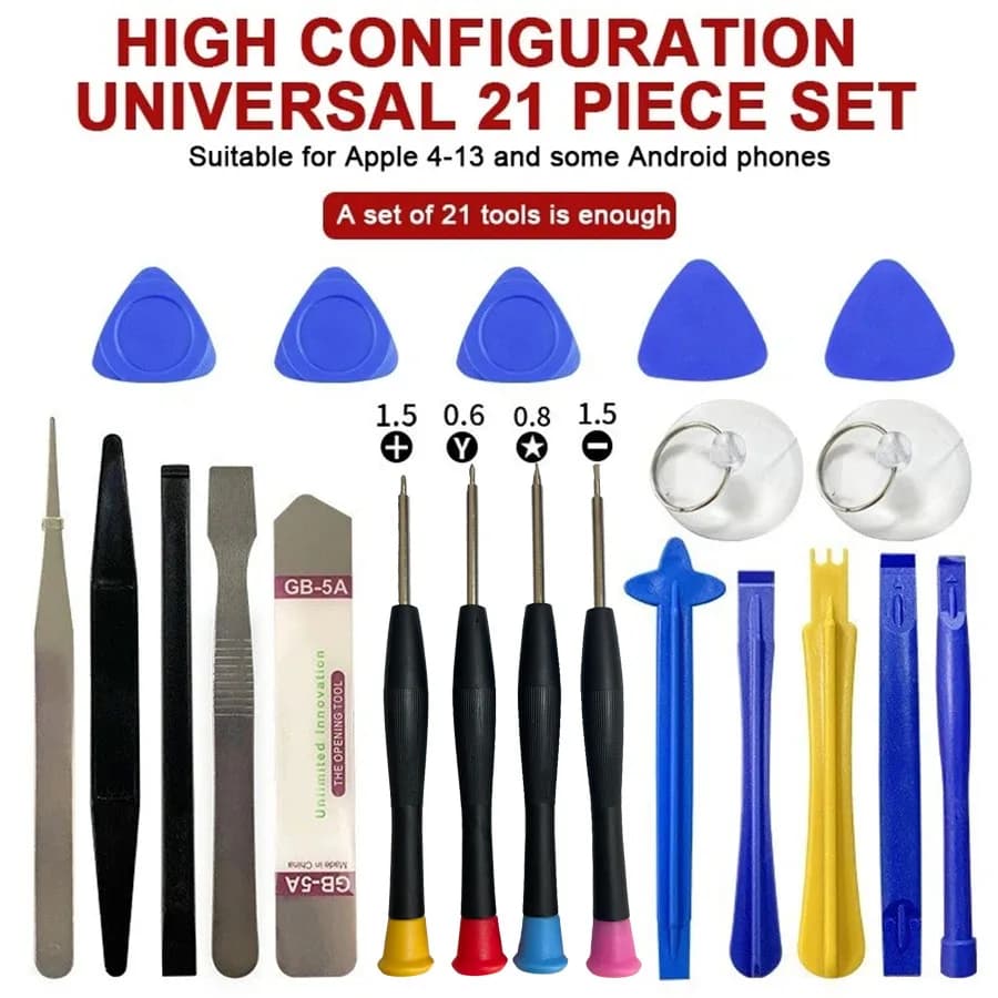 Mobile Phone Repair Tool Kit 21 in 1 for Apple Android Combination Screwdriver Set Skid Multifunction Disassembly Kit