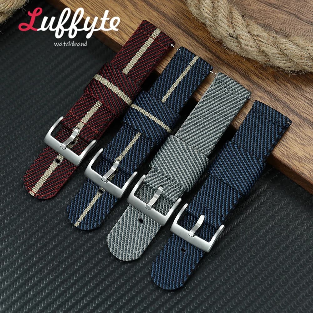 Cinturino per Orologio da Uomo in Stile Nylon 20mm 22mm con Sgancio Rapido, Bracciale Traspirante e Morbido
