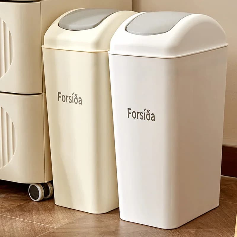 Bidone della spazzatura da bagno 16L Piccolo bidone della spazzatura Premere parte superiore per WC Camera da letto Soggiorno Cestino della spazzatura in plastica