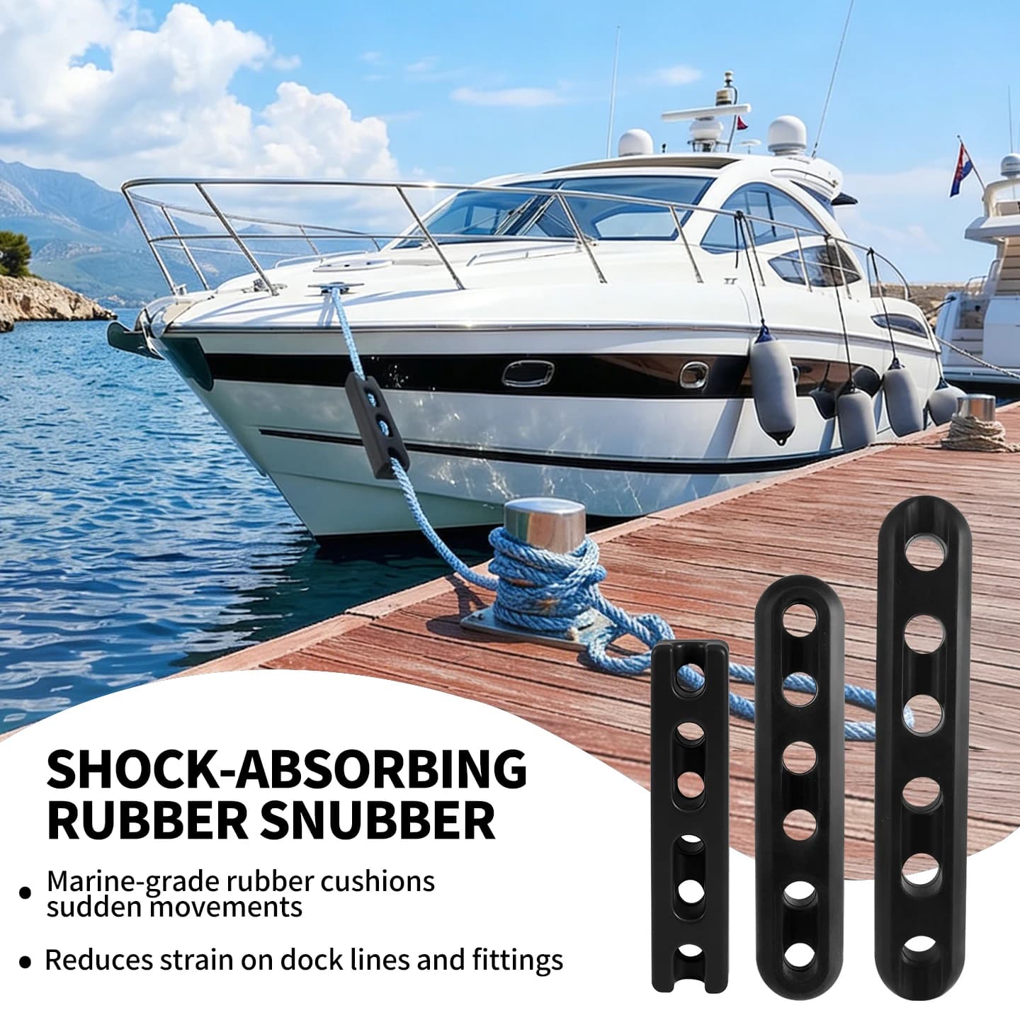 Kit Professionale di Guide per Corde di Ormeggio e Ammortizzatori in Gomma, Bitta in Gomma EPDM Resistente per Yacht, Barche e Velieri
