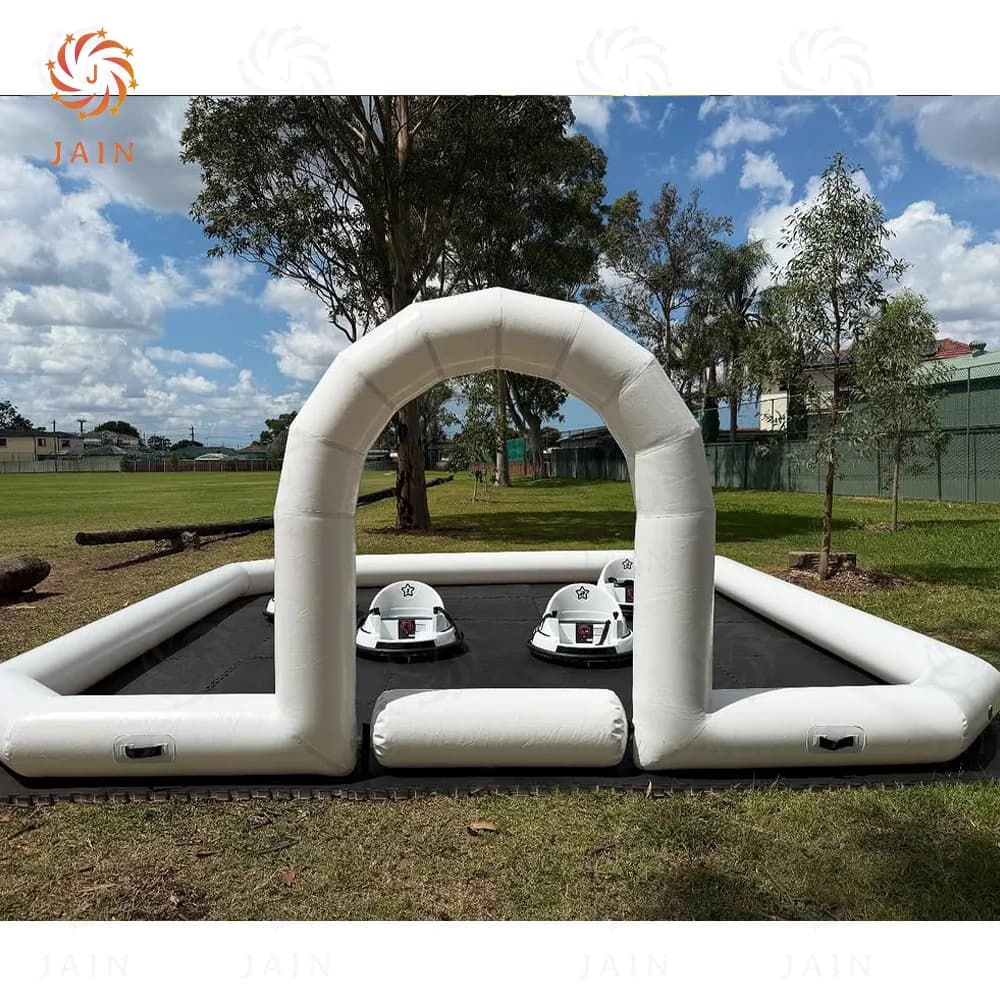 5x5m Paraurti gonfiabile per bambini Pista da corsa per auto Gioco sportivo Air Racing Gonfiabile Go Kart Track Divertimento all'aperto