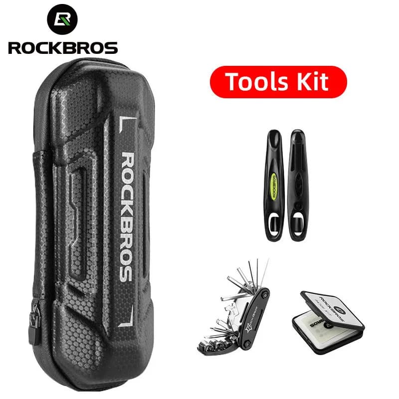 ROCKBROS Kit di attrezzi per bici Set di strumenti multifunzionali Kit di riparazione pneumatici per pompa borsa di immagazzinaggio Kit di manutenzione per biciclette accessori per biciclette