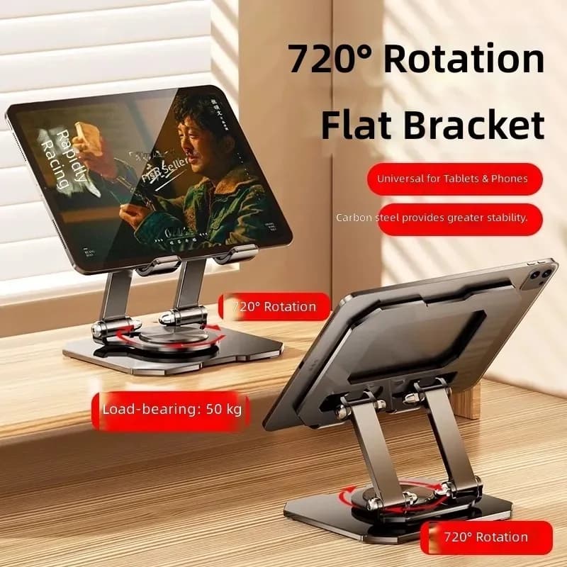 360 degree rotating carbon steel adjustable desktop laptop stand, tablet cooling stand compatible with 9.7-17.3-inch laptops
