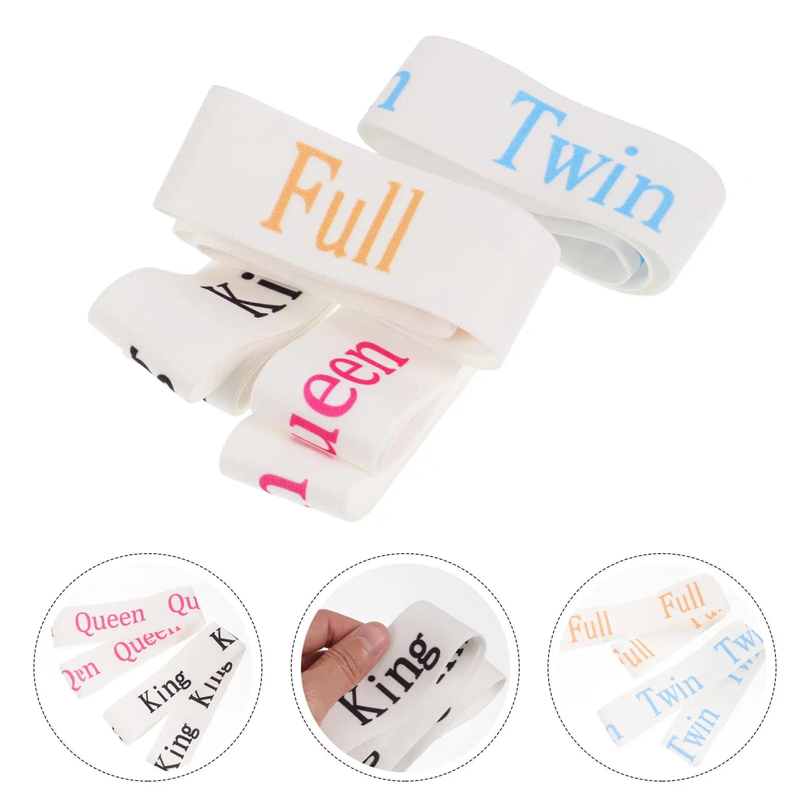 Set of 4 Elastics for Sheets, Adjustable Straps for Fast Fixing and Organization of the Bedroom, Handles for Covers