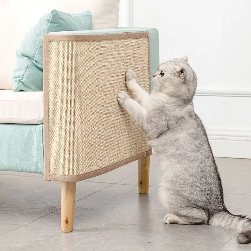 Tiragraffi per gatti in bambù naturale Tappetini per divani Bordo Scratch per gatti per affilare le unghie Raschietto per animali domestici Albero Giocattoli Sedia Divano Protezione per mobili