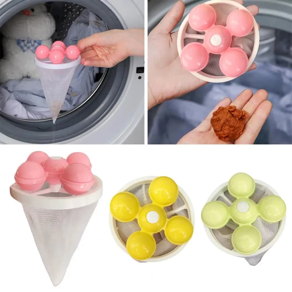Dirt Collection Mesh Washer Lint Catcher Mesh Bag Reusable Washing Machine Filter Pet Hair Remover Laundry Ball Dirt Collection