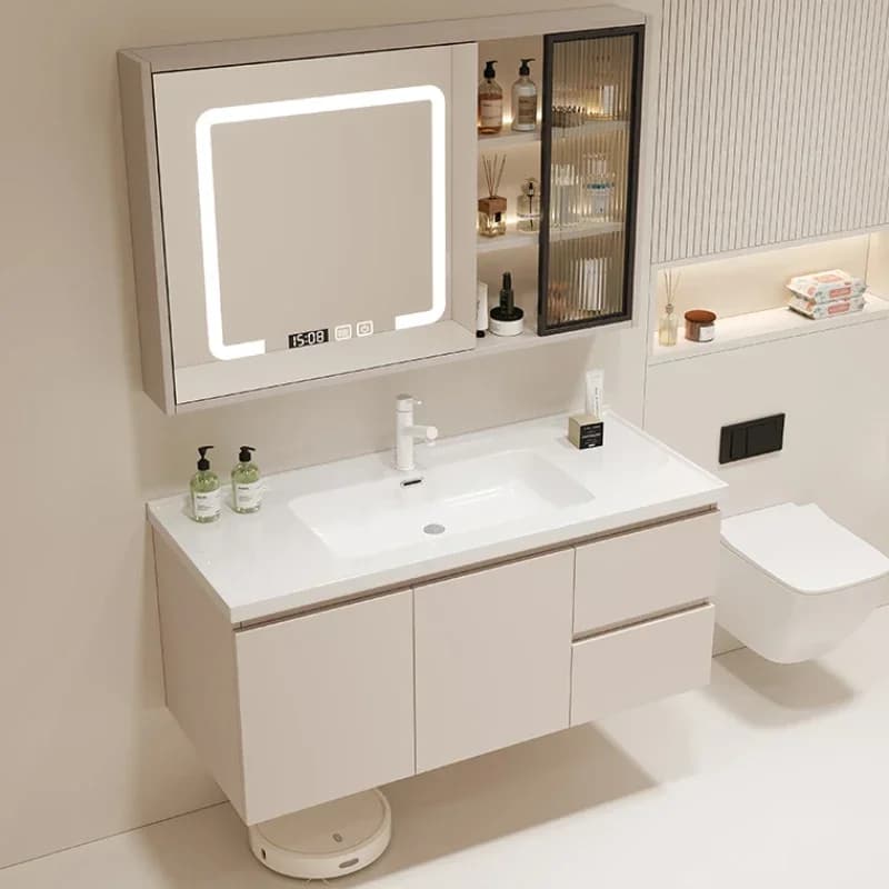 Organizzatore da parete Armadietto da bagno Portaoggetti Display impermeabile Armadietto da bagno Specchio Doccia Armario De Almacenamiento Furniture
