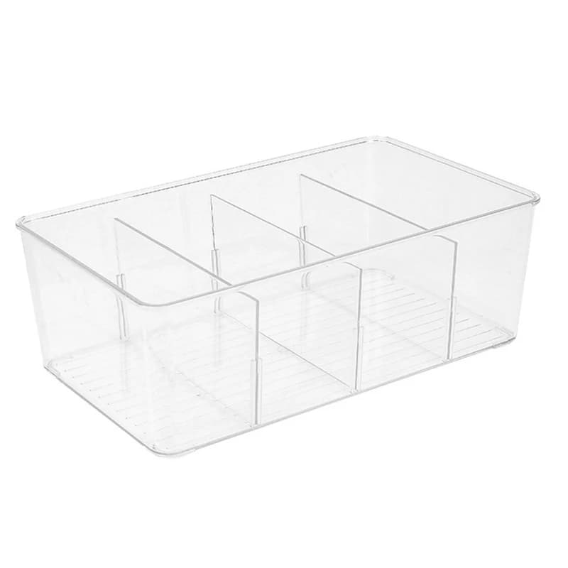 1pc acrylic transparent tea bag holder box with multifunctional Organizer lid for office coffee compartment