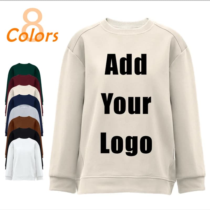 High Quality Unisex Crewneck Sweatshirt Customizable Prints Embroidered logos Comfortable fall/winter Base 2025 New