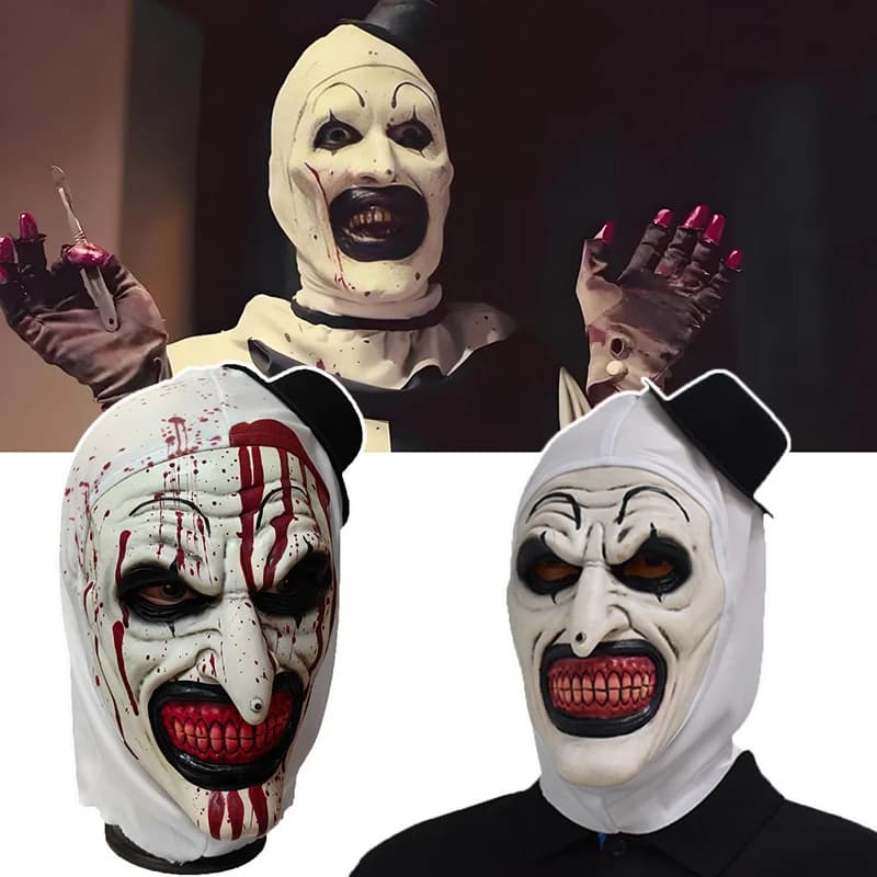 Scary Terrifier 3 Cosplay Mask Halloween Art The Clown Bloody Latex Full Head Mask Props Carnival Party Terrifier Costume Masks