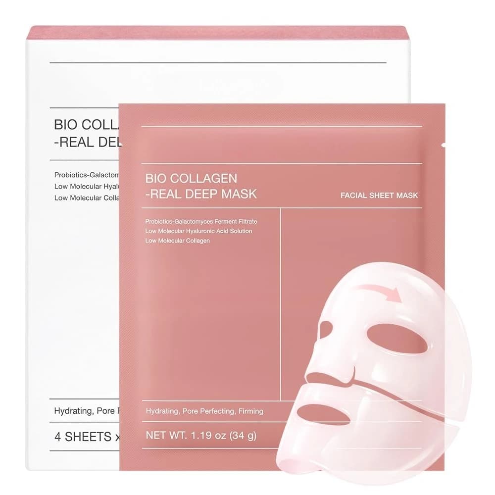 Maschera Profonda Duo Bio-Collagene, Maschera Viso Idratante al Collagene, Maschera Viso Notturna Lenitiva in Idrogel