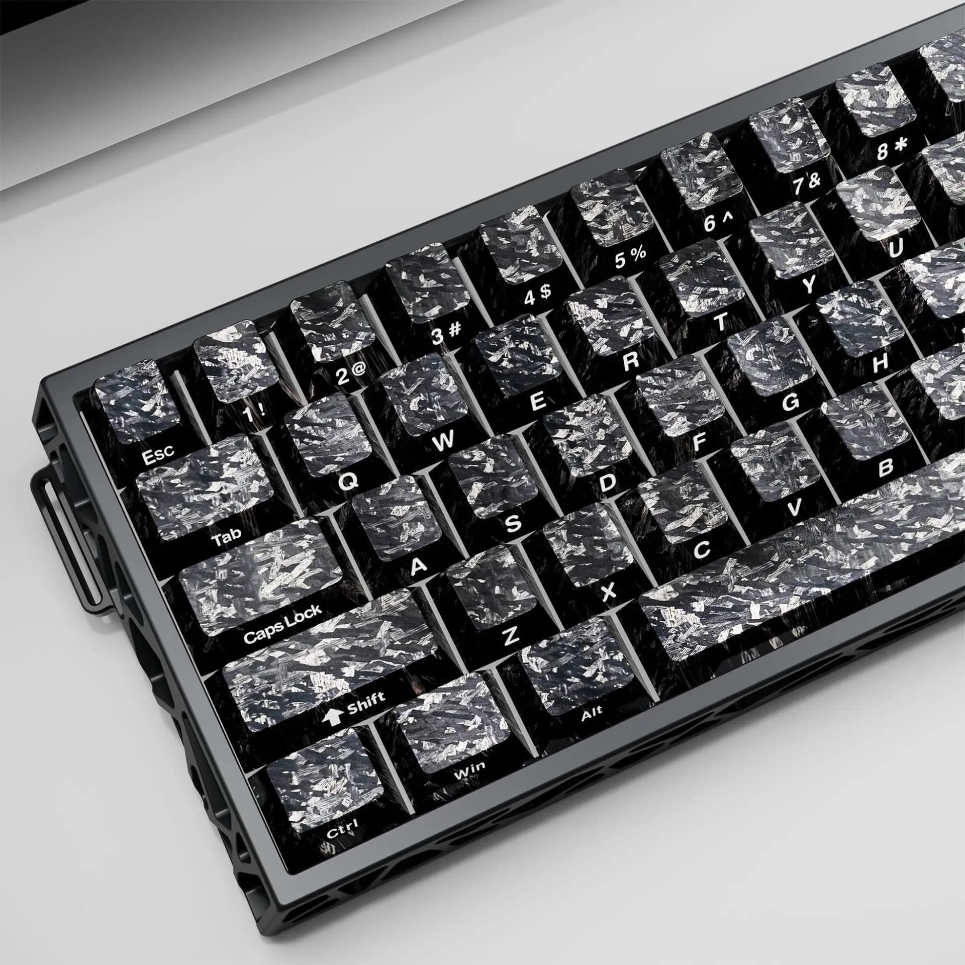 Nuovi Keycaps in Fibra di Carbonio 2026 con Texture e Stampa Laterale in Carbonio Forgiato, Profilo OEM Compatibile con Tastiera Meccanica a Switch Magnetico