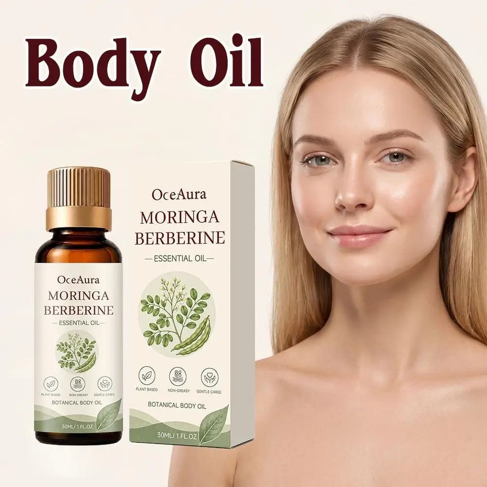 Moringa Berberine Refreshing Body Essential Oil, Non sticky, Moisturizing & Hydrating,Skin Care Essential Oil For soft & tender