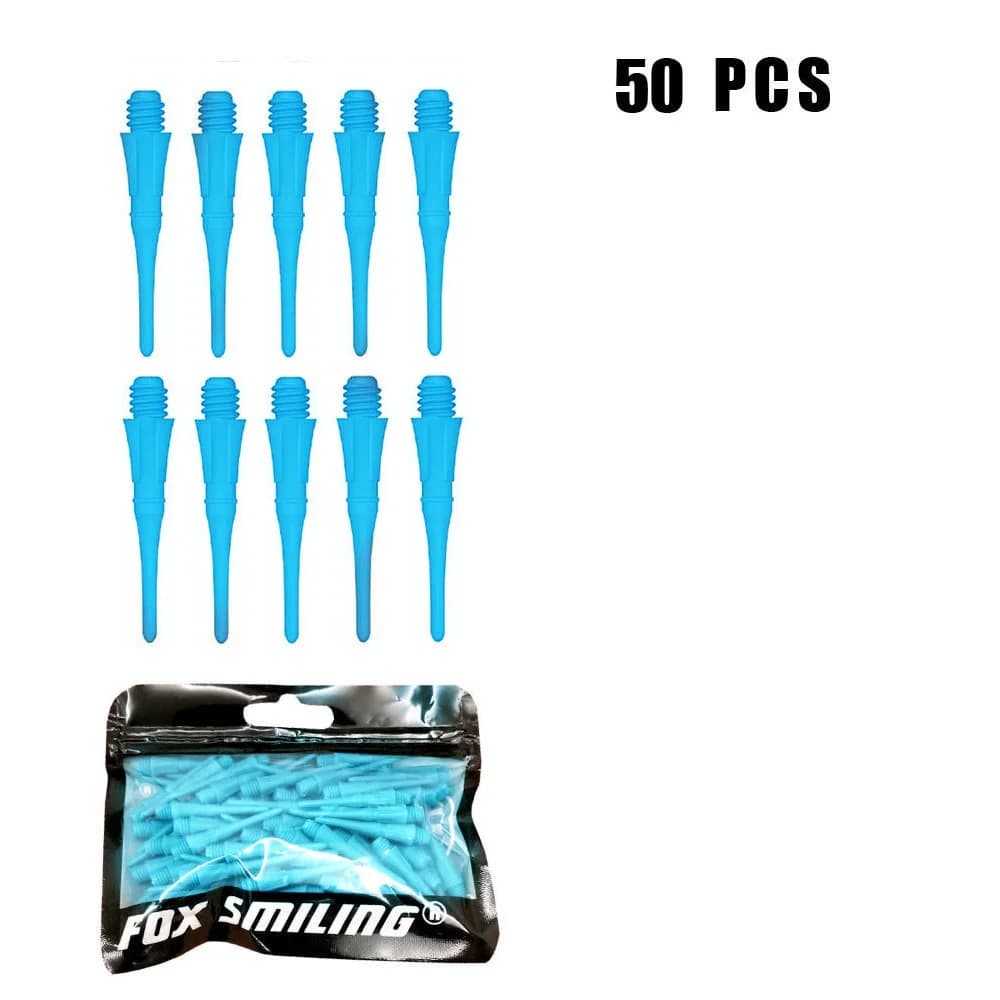 Fox Smiling 50 pezzi 25 mm blu 2BA punta morbida per freccette professionali per punta Dardos elettronica