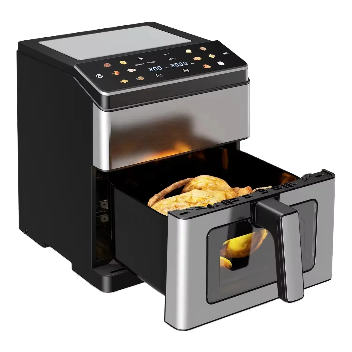 for Oil Free Electric Deep Fryer Smart Rapid Air Fryer Stainless Steel New Digital 10L
