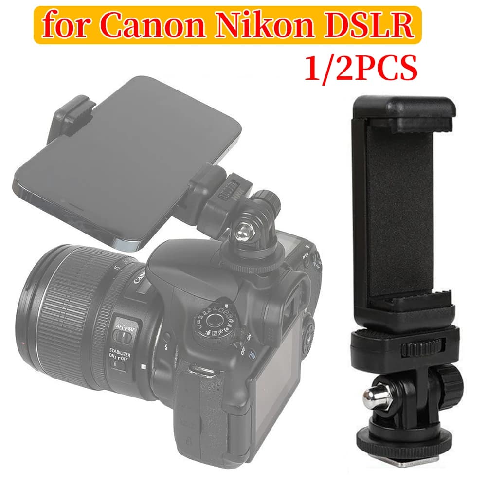 Supporto per telefono 360 ° Adattatore per treppiede flessibile per monitor con supporto per telefono con slitta calda per fotocamera di rotazione per fotocamera DSLR Canon Nikon Sony