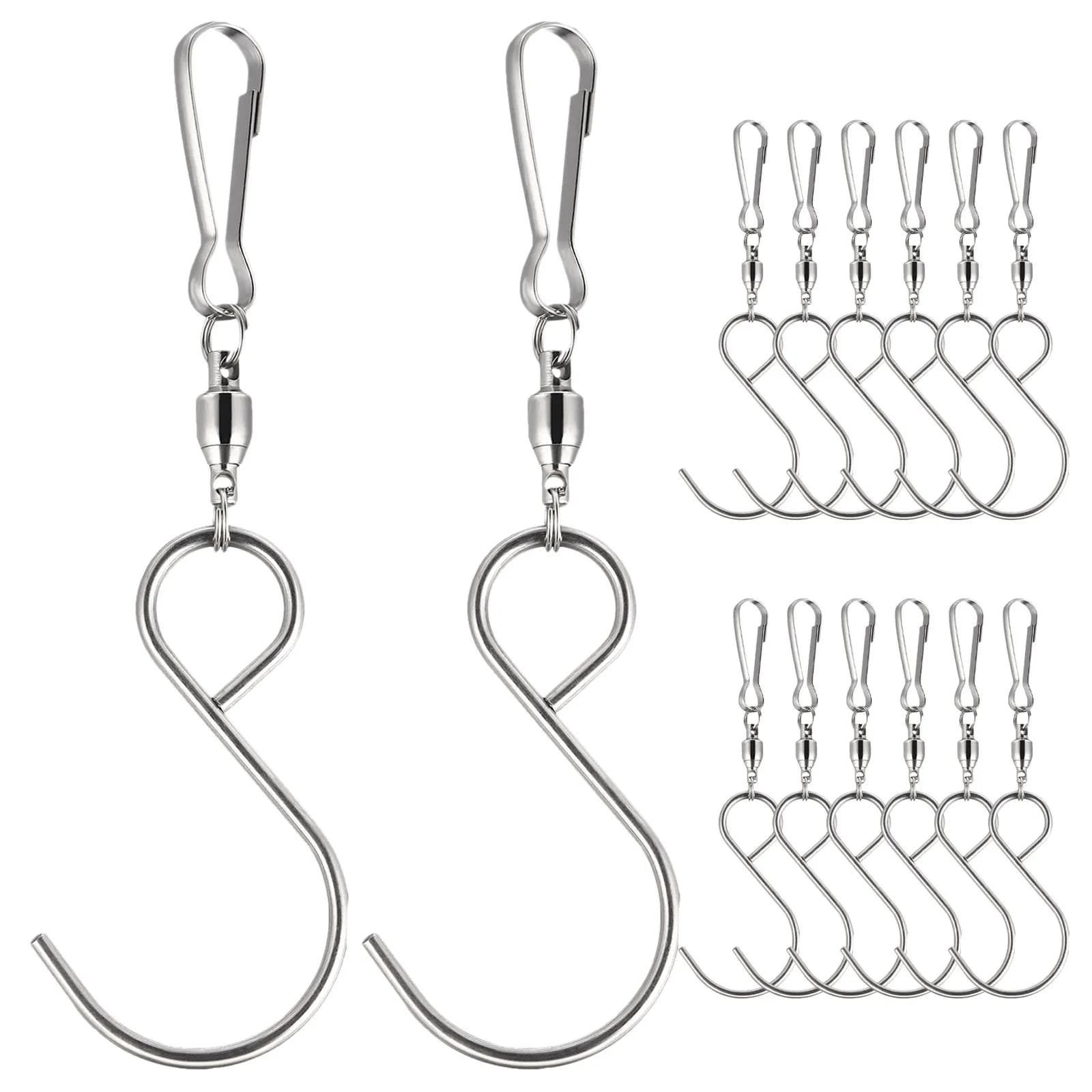 16Pcs Stainless Steel Swivel Hooks 90Mm Rotating Hanging Clips for Wind Chimes Bird Feeders Patio Garden Swivel Clasp Clip