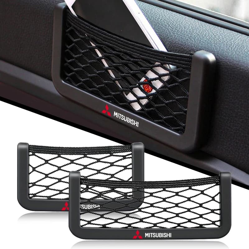 Auto Net Bag Supporto Del Telefono di Stoccaggio Net Box Tasca Organizzatore Per Mitsubishi ASX Lancer Pajero Outlander L200 EVO Lancer EX