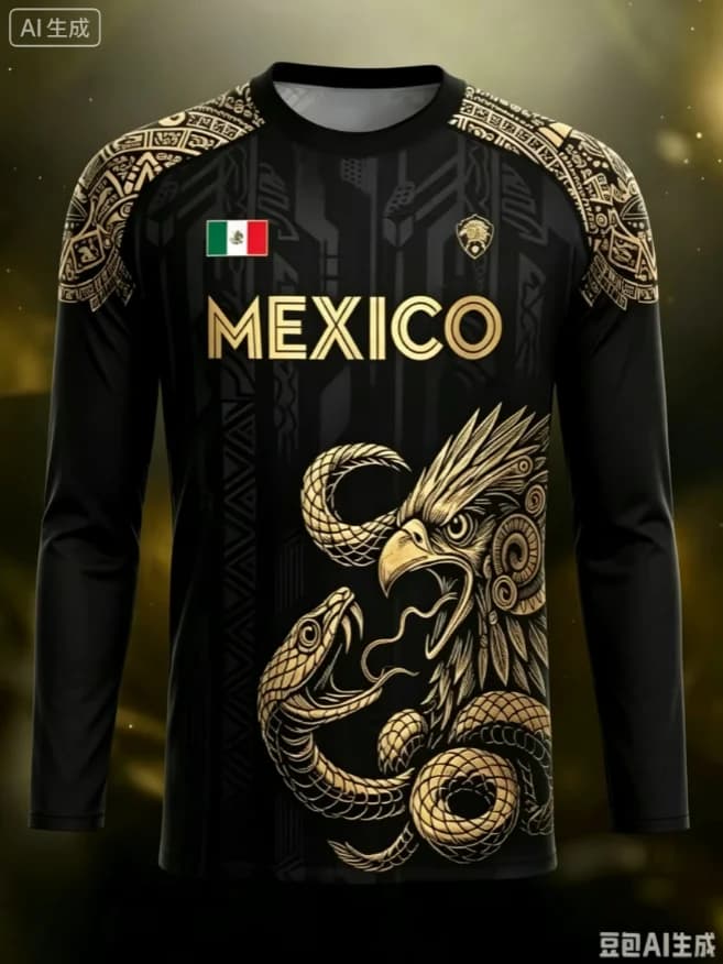 2026 Mexican Football Jersey 3D Printed Long-sleeved T-shirt Men's Top Women's T-shirt Breathable and Quick-drying Sports Wear