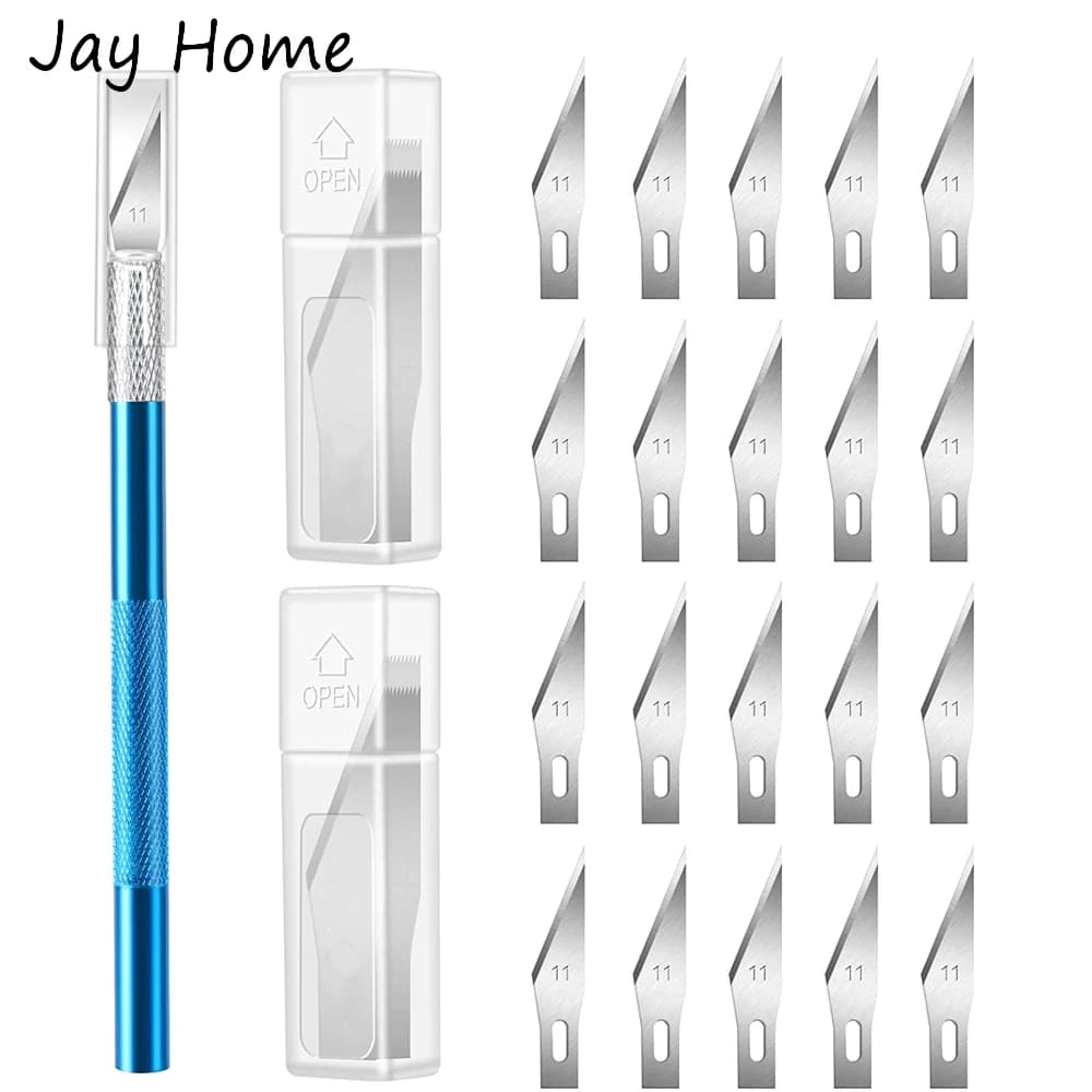 Coltello artigianale Coltello per hobby Coltello Exacto con 50 pezzi di ricambio Kit di lame per coltello Exacto per taglio artistico fai da te Intaglio Scrapbooking Stencil