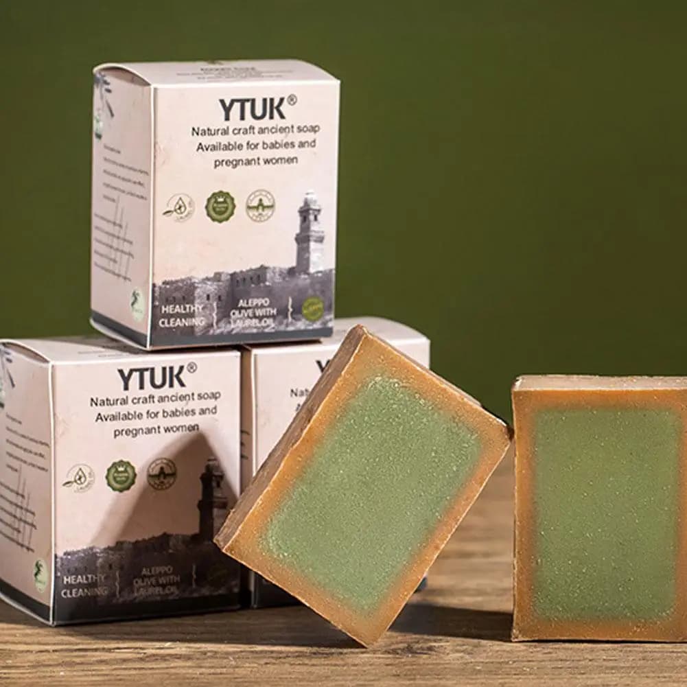 Pure Organic Olive Oil Soap Natural hand-made soap with cleansing bay oil, moisturizing, skin nutrients, refreshing for body care