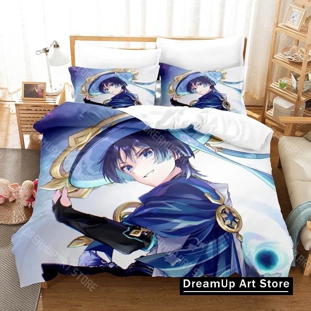 3D Print Genshin Impact Scaramouche Wanderer Bedding Set for Boys Girls Duvet Cover Twin Queen King Full Single Double Sizes