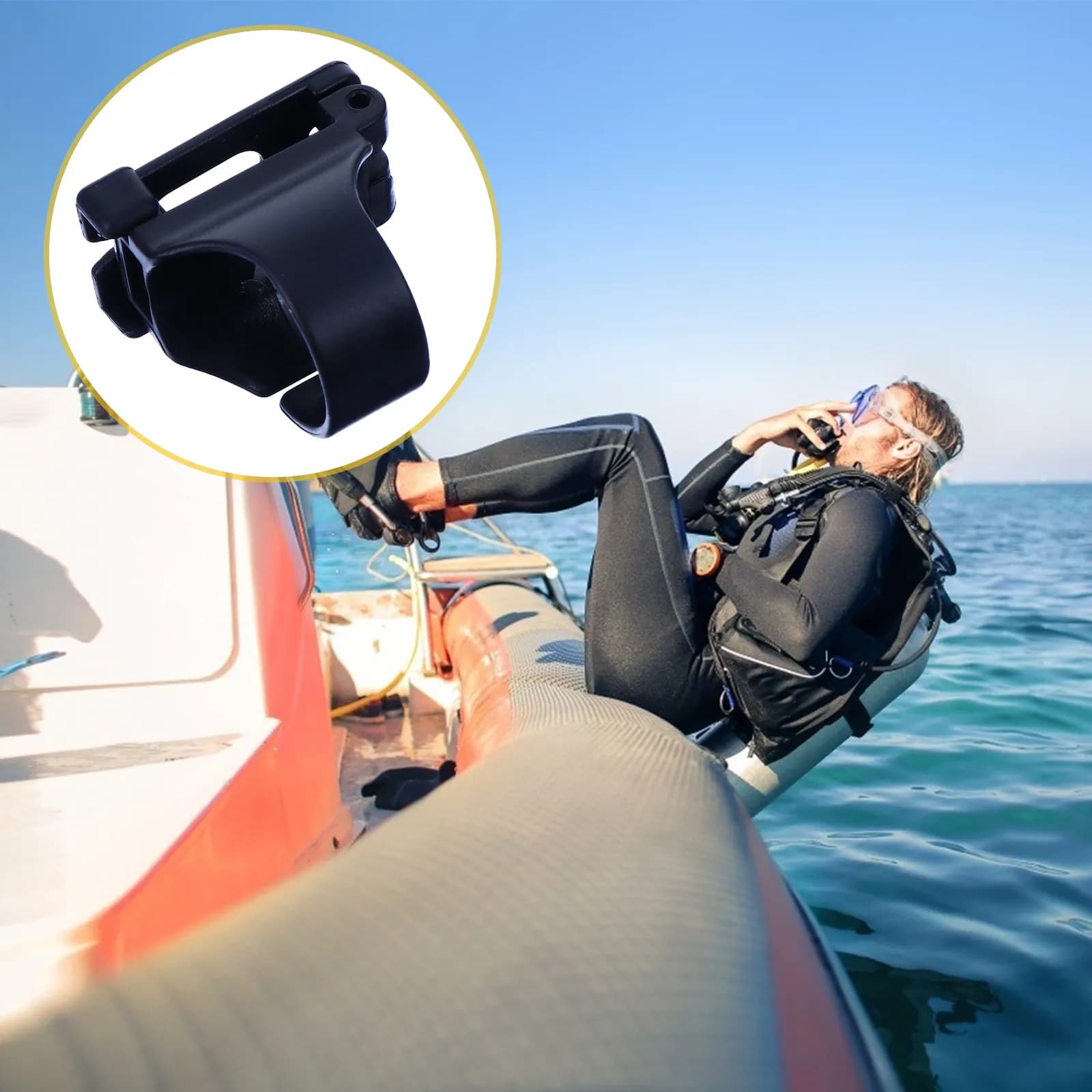 Set di Clip per Snorkel, Accessori per Immersioni, Flessibili in Plastica, Universali, Neri, Cinghie per Snorkel, Accessori per Immersioni