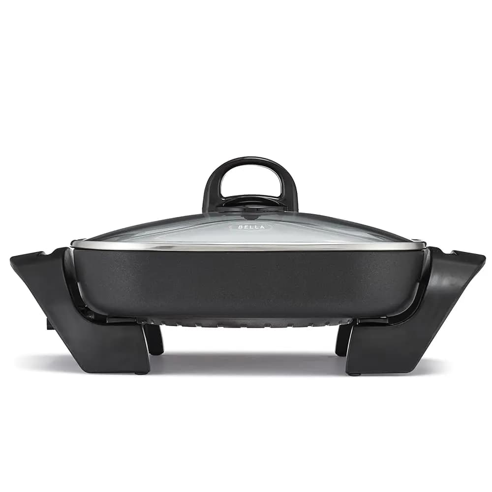 Bella Padella Elettrica e Piastra con Coperchio in Vetro, Rivestimento Antiaderente, Manici Cool Touch, Sonda di Riscaldamento Rimovibile, Lavabile in Lavastoviglie