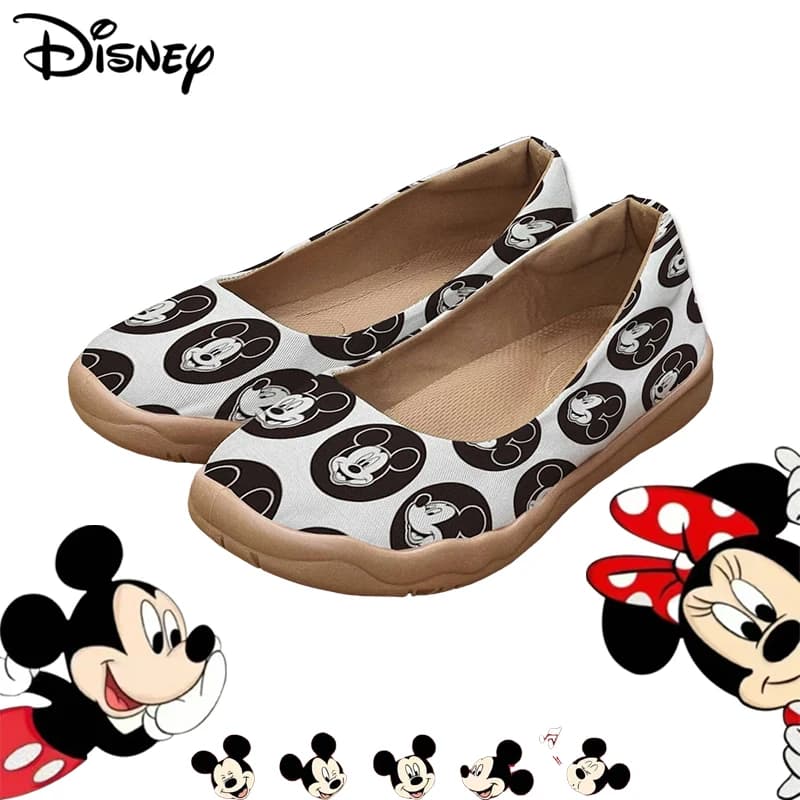 Moccassini with motif Disney Mickey Mouse for woman – Easy to wear design, light insole, perfect for everyday work and outfits