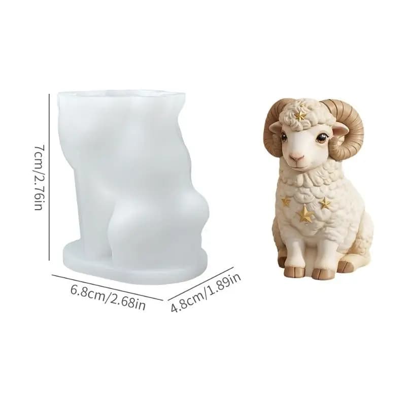 Sheep Silicone Candle Mold 3D Lamb Soap Aromatherapy Gypsum Resin Casting Molds DIY Home Craft Decoration Gift Casting Mould
